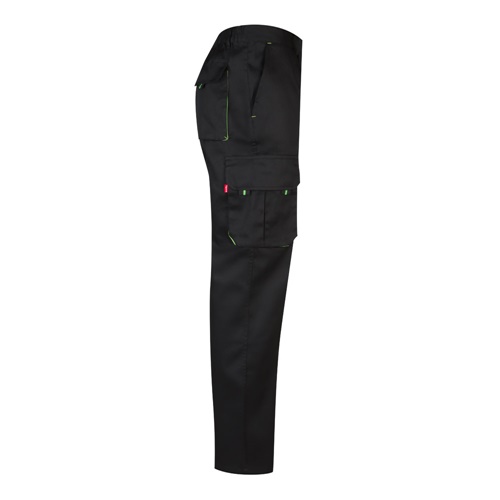 VL HYPNOS. Calças bicolor em sarja multibolsos (200g/m²), em algodão (35%) e poliéster (65%)