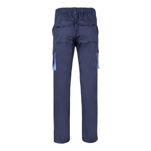 VL HYPNOS. Calças bicolor em sarja multibolsos (200g/m²), em algodão (35%) e poliéster (65%)