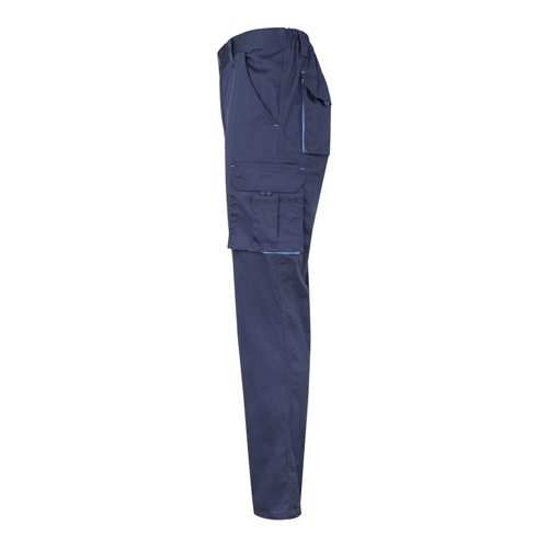 VL HYPNOS. Calças bicolor em sarja multibolsos (200g/m²), em algodão (35%) e poliéster (65%)