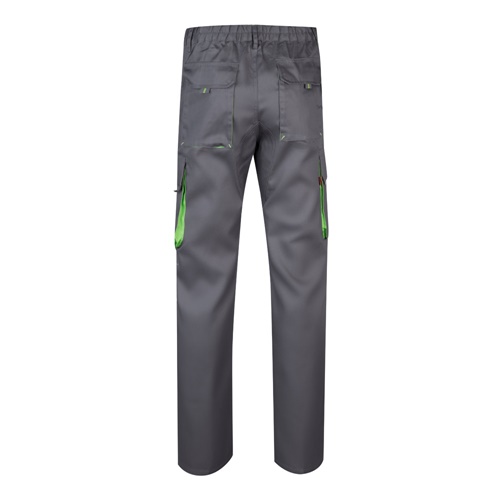 VL HYPNOS. Calças bicolor em sarja multibolsos (200g/m²), em algodão (35%) e poliéster (65%)