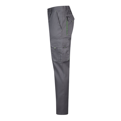 VL HYPNOS. Calças bicolor em sarja multibolsos (200g/m²), em algodão (35%) e poliéster (65%)