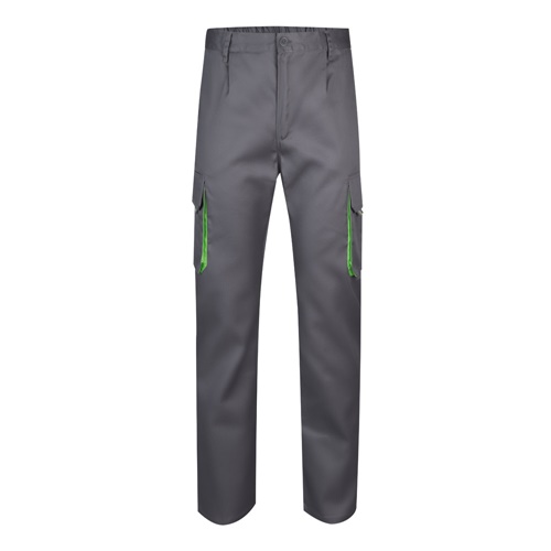 VL HYPNOS. Calças bicolor em sarja multibolsos (200g/m²), em algodão (35%) e poliéster (65%)
