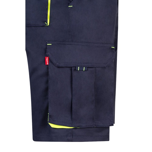 VL HEMERA. Bermudas stretch bicolor multibolsos (240g/m²), em algodão (46%), EME (38%) e poliéster (16%)