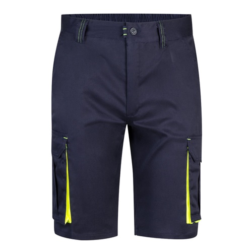 VL HEMERA. Bermudas stretch bicolor multibolsos (240g/m²), em algodão (46%), EME (38%) e poliéster (16%)