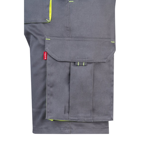 VL HEMERA. Bermudas stretch bicolor multibolsos (240g/m²), em algodão (46%), EME (38%) e poliéster (16%)