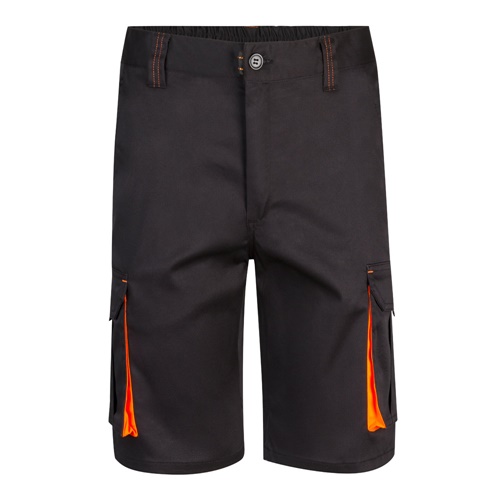 VL HEMERA. Bermudas stretch bicolor multibolsos (240g/m²), em algodão (46%), EME (38%) e poliéster (16%)