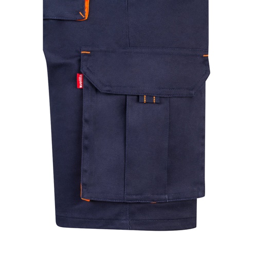 VL HEMERA. Bermudas stretch bicolor multibolsos (240g/m²), em algodão (46%), EME (38%) e poliéster (16%)