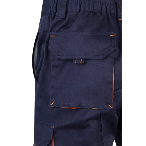 VL HEMERA. Bermudas stretch bicolor multibolsos (240g/m²), em algodão (46%), EME (38%) e poliéster (16%)