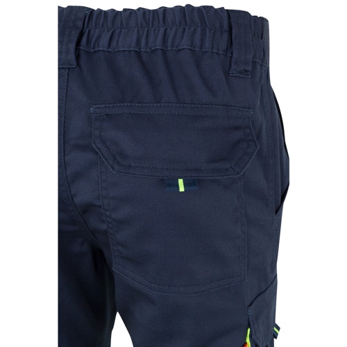 VL ZEUS LARGE. Calças stretch bicolor multibolsos (240g/m²), em algodão (46%), EME (38%) e poliéster (16%)