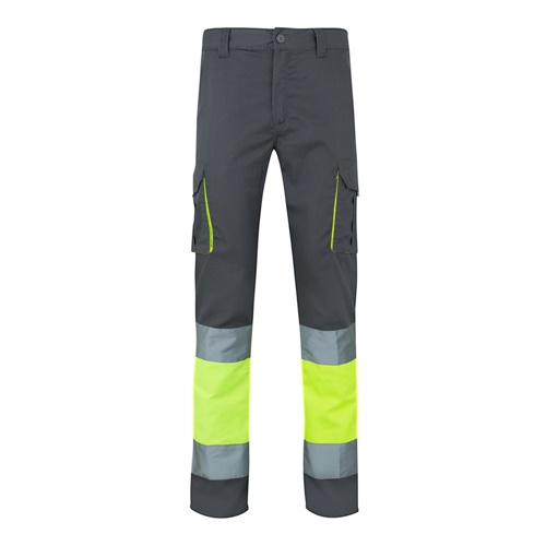 VL ZEUS LARGE. Calças stretch bicolor multibolsos (240g/m²), em algodão (46%), EME (38%) e poliéster (16%)