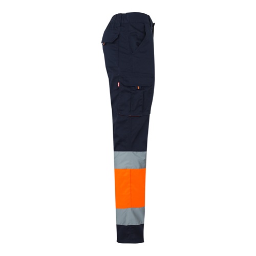 VL ZEUS LARGE. Calças stretch bicolor multibolsos (240g/m²), em algodão (46%), EME (38%) e poliéster (16%)