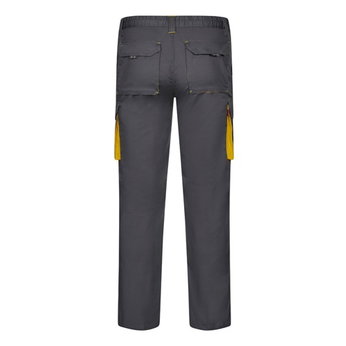 VL FIDES. Calças stretch bicolor multibolsos (240g/m²), em algodão (46%), EME (38%) e poliéster (16%)