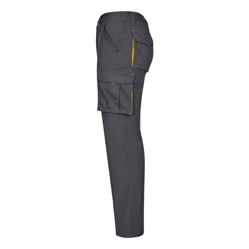 VL FIDES. Calças stretch bicolor multibolsos (240g/m²), em algodão (46%), EME (38%) e poliéster (16%)