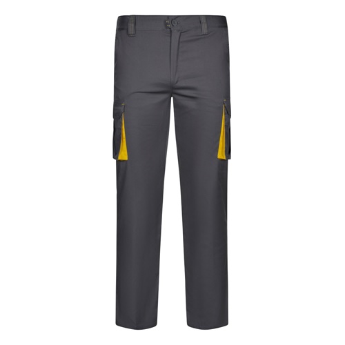 VL FIDES. Calças stretch bicolor multibolsos (240g/m²), em algodão (46%), EME (38%) e poliéster (16%)