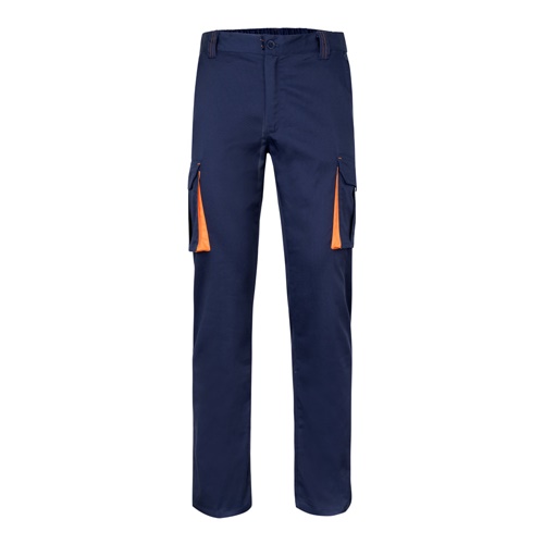 VL FIDES. Calças stretch bicolor multibolsos (240g/m²), em algodão (46%), EME (38%) e poliéster (16%)
