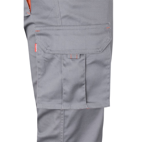 VL FIDES. Calças stretch bicolor multibolsos (240g/m²), em algodão (46%), EME (38%) e poliéster (16%)