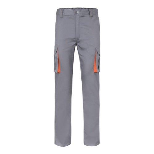 VL FIDES. Calças stretch bicolor multibolsos (240g/m²), em algodão (46%), EME (38%) e poliéster (16%)