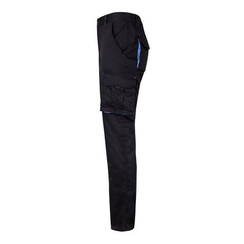 VL FIDES. Calças stretch bicolor multibolsos (240g/m²), em algodão (46%), EME (38%) e poliéster (16%)