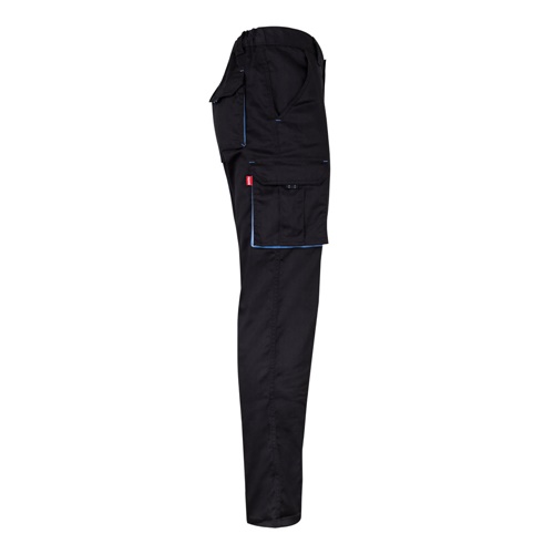 VL FIDES. Calças stretch bicolor multibolsos (240g/m²), em algodão (46%), EME (38%) e poliéster (16%)