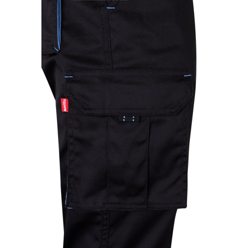 VL FIDES. Calças stretch bicolor multibolsos (240g/m²), em algodão (46%), EME (38%) e poliéster (16%)