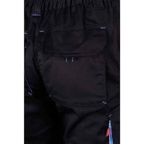 VL FIDES. Calças stretch bicolor multibolsos (240g/m²), em algodão (46%), EME (38%) e poliéster (16%)