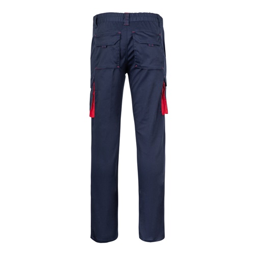 VL FIDES. Calças stretch bicolor multibolsos (240g/m²), em algodão (46%), EME (38%) e poliéster (16%)