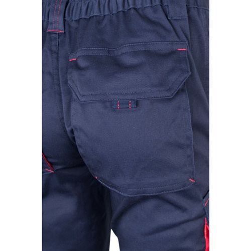 VL FIDES. Calças stretch bicolor multibolsos (240g/m²), em algodão (46%), EME (38%) e poliéster (16%)