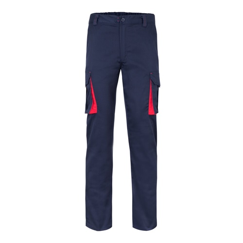 VL FIDES. Calças stretch bicolor multibolsos (240g/m²), em algodão (46%), EME (38%) e poliéster (16%)
