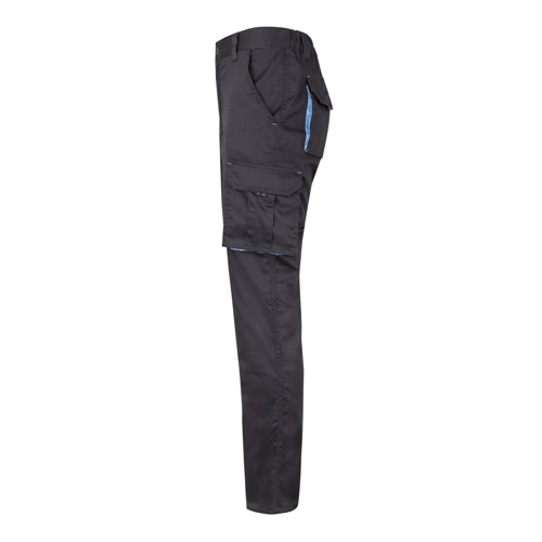 VL FIDES. Calças stretch bicolor multibolsos (240g/m²), em algodão (46%), EME (38%) e poliéster (16%)