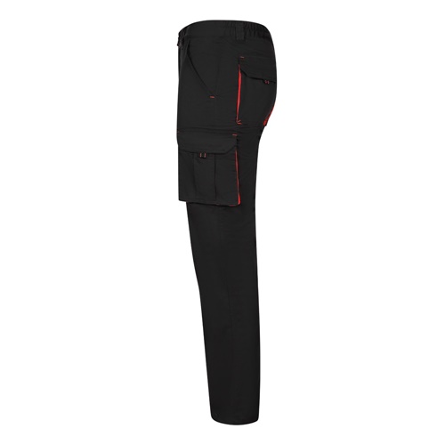 VL FIDES. Calças stretch bicolor multibolsos (240g/m²), em algodão (46%), EME (38%) e poliéster (16%)