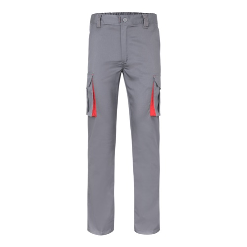 VL FIDES. Calças stretch bicolor multibolsos (240g/m²), em algodão (46%), EME (38%) e poliéster (16%)