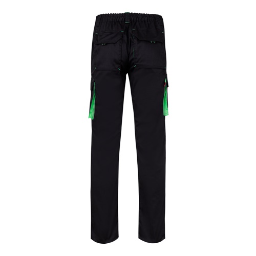 VL FIDES. Calças stretch bicolor multibolsos (240g/m²), em algodão (46%), EME (38%) e poliéster (16%)