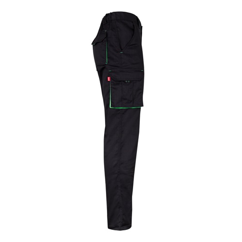 VL FIDES. Calças stretch bicolor multibolsos (240g/m²), em algodão (46%), EME (38%) e poliéster (16%)