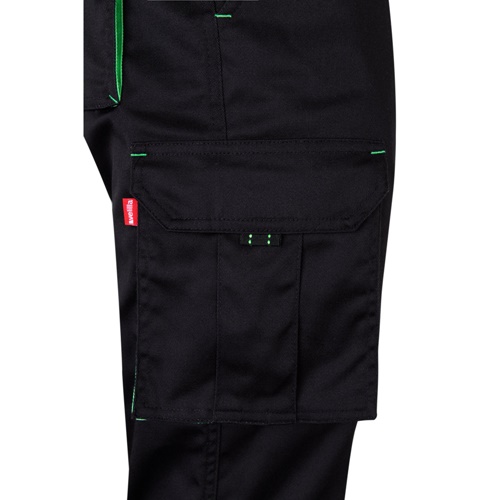 VL FIDES. Calças stretch bicolor multibolsos (240g/m²), em algodão (46%), EME (38%) e poliéster (16%)
