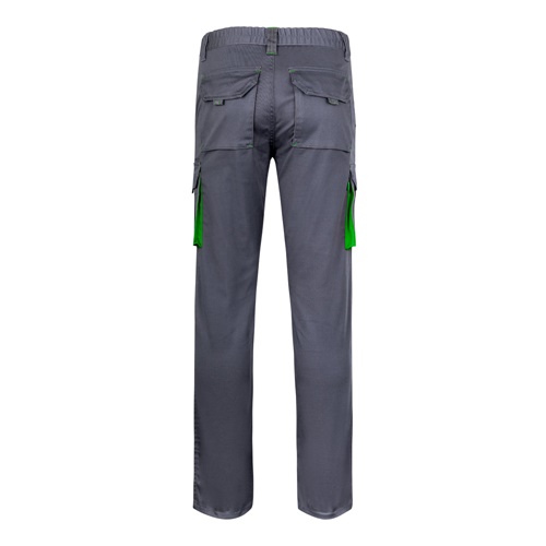 VL FIDES. Calças stretch bicolor multibolsos (240g/m²), em algodão (46%), EME (38%) e poliéster (16%)