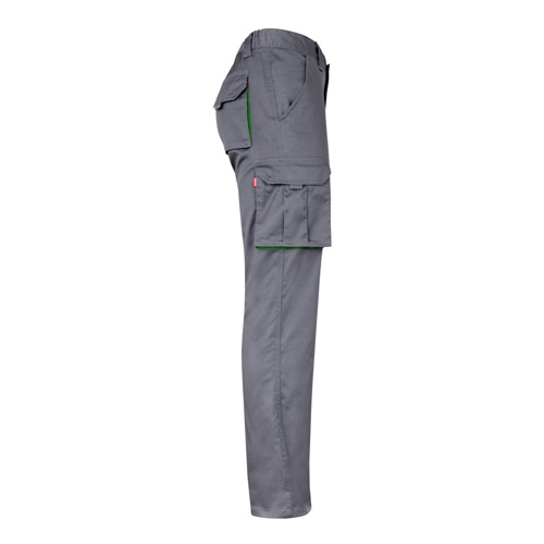 VL FIDES. Calças stretch bicolor multibolsos (240g/m²), em algodão (46%), EME (38%) e poliéster (16%)