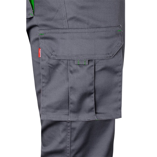 VL FIDES. Calças stretch bicolor multibolsos (240g/m²), em algodão (46%), EME (38%) e poliéster (16%)