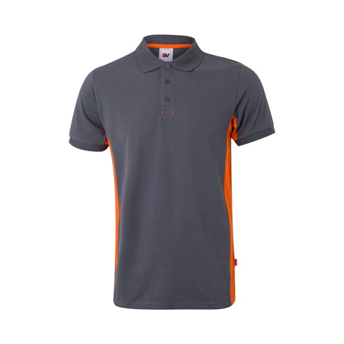 VL SUPAY. Polo piqué bicolor (180g/m²) manga curta, em algodão (60%) e poliéster (40%)