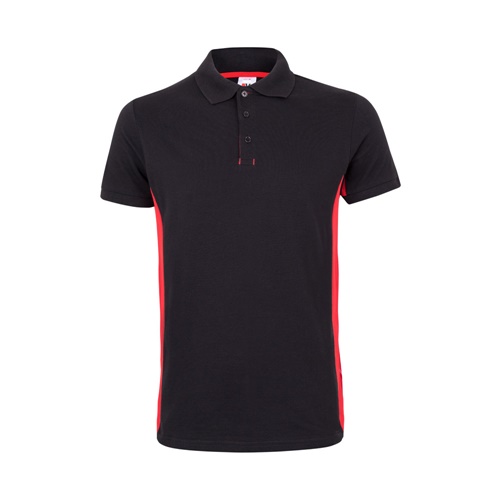 VL SUPAY. Polo piqué bicolor (180g/m²) manga curta, em algodão (60%) e poliéster (40%)
