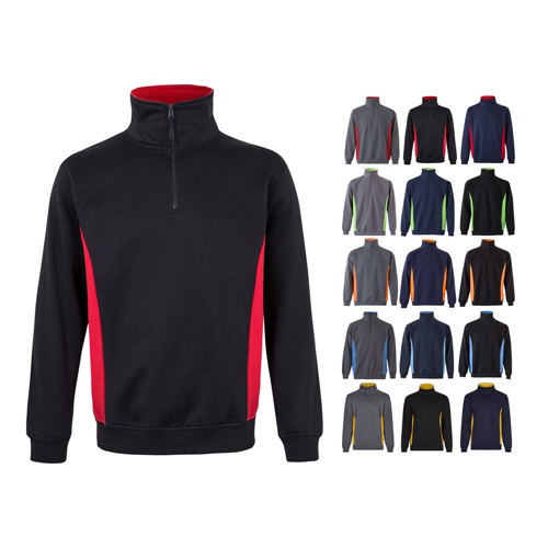VL SVAROG. Sweatshirt de felpo bicolor (260g/m²), em poliéster (65%) e algodão (35%)