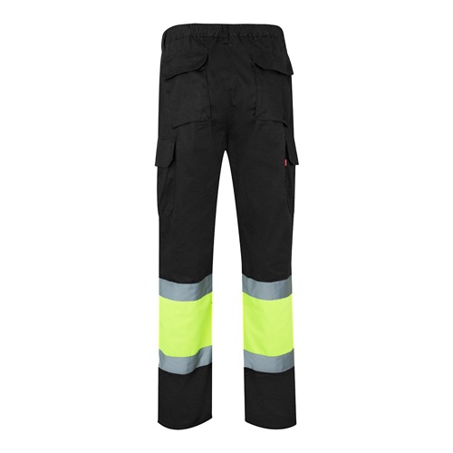 VL ATHENA. Calças bicolor em sarja (210g/m²), forradas, multibolsos, em algodão (20%) e poliéster (80%)