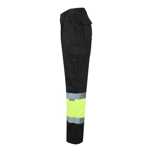 VL ATHENA. Calças bicolor em sarja (210g/m²), forradas, multibolsos, em algodão (20%) e poliéster (80%)