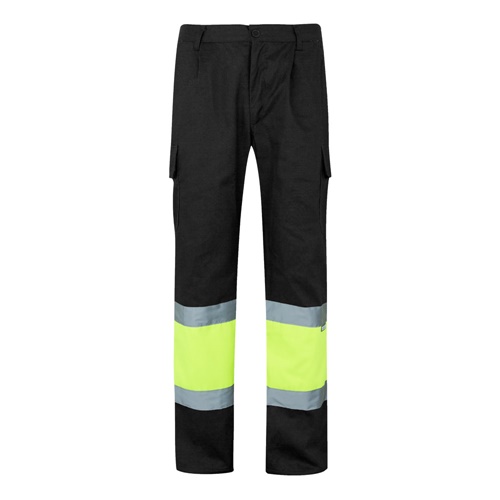 VL ATHENA. Calças bicolor em sarja (210g/m²), forradas, multibolsos, em algodão (20%) e poliéster (80%)