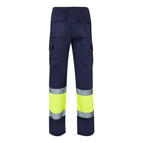 VL ATHENA. Calças bicolor em sarja (210g/m²), forradas, multibolsos, em algodão (20%) e poliéster (80%)