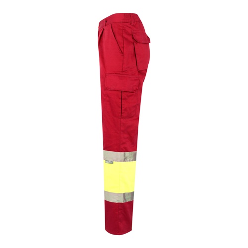VL ATHENA. Calças bicolor em sarja (210g/m²), forradas, multibolsos, em algodão (20%) e poliéster (80%)