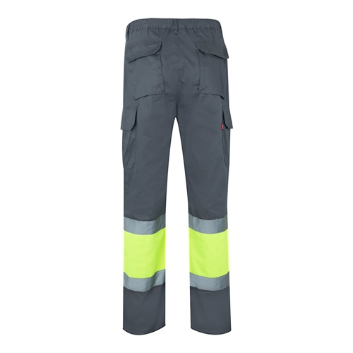 VL ATHENA. Calças bicolor em sarja (210g/m²), forradas, multibolsos, em algodão (20%) e poliéster (80%)