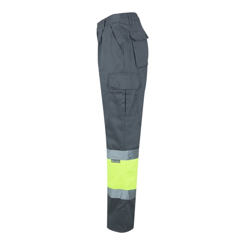 VL ATHENA. Calças bicolor em sarja (210g/m²), forradas, multibolsos, em algodão (20%) e poliéster (80%)