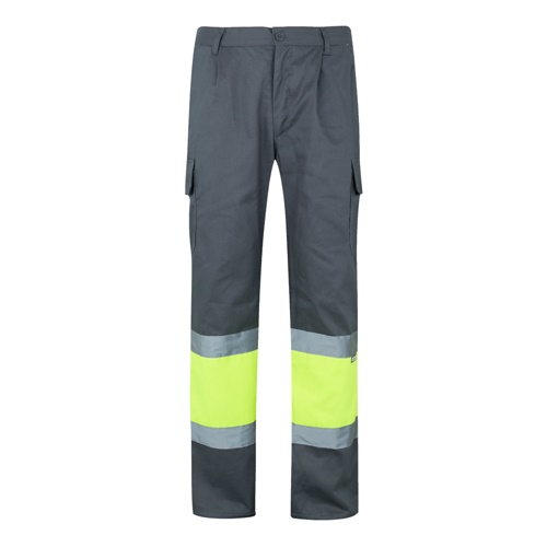 VL ATHENA. Calças bicolor em sarja (210g/m²), forradas, multibolsos, em algodão (20%) e poliéster (80%)