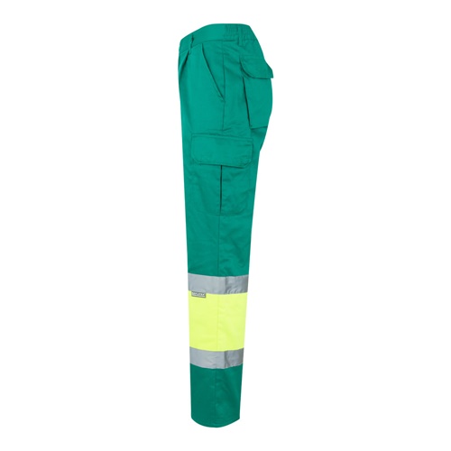 VL ATHENA. Calças bicolor em sarja (210g/m²), forradas, multibolsos, em algodão (20%) e poliéster (80%)