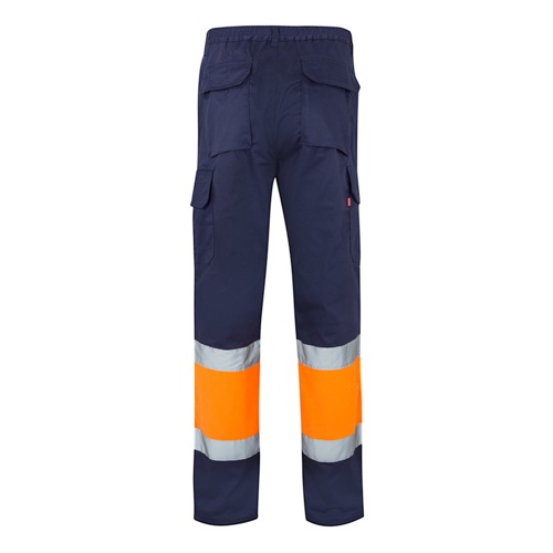 VL ATHENA. Calças bicolor em sarja (210g/m²), forradas, multibolsos, em algodão (20%) e poliéster (80%)